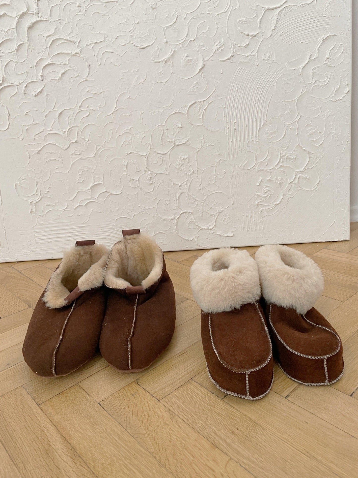 Bottes en peau de mouton naturelle pour adultes - Marron
