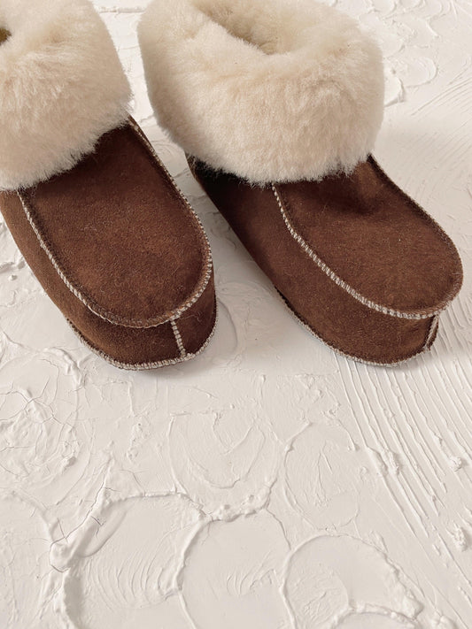 Bottes en peau de mouton naturelle pour adultes - Marron