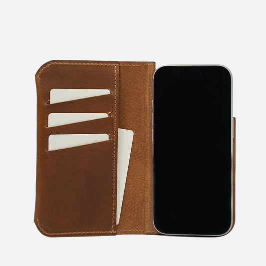 Étui portefeuille folio en cuir pour iPhone 17 Series avec MagSafe - Le Minimaliste 1.0