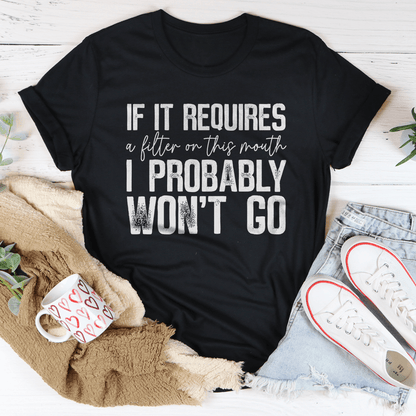 Koszulka z Nadrukiem „If It Requires A Filter” – Unisex Tee | Streetwear Humor
