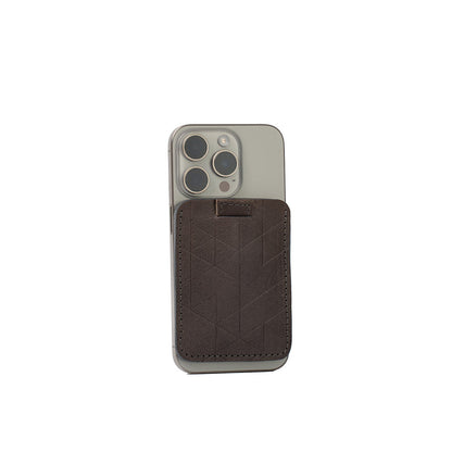 Skórzany portfel MagSafe – Geometric Net | 3D Texture Leather Wallet