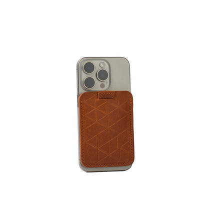 Skórzany portfel MagSafe – Geometric Net | 3D Texture Leather Wallet