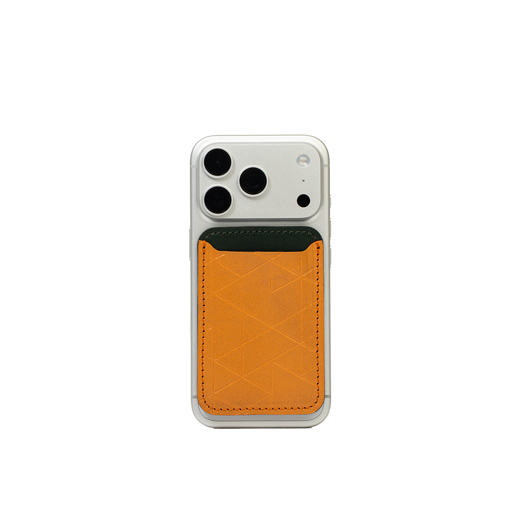 Portefeuille en cuir compatible MagSafe - Vecteurs Safran Intense