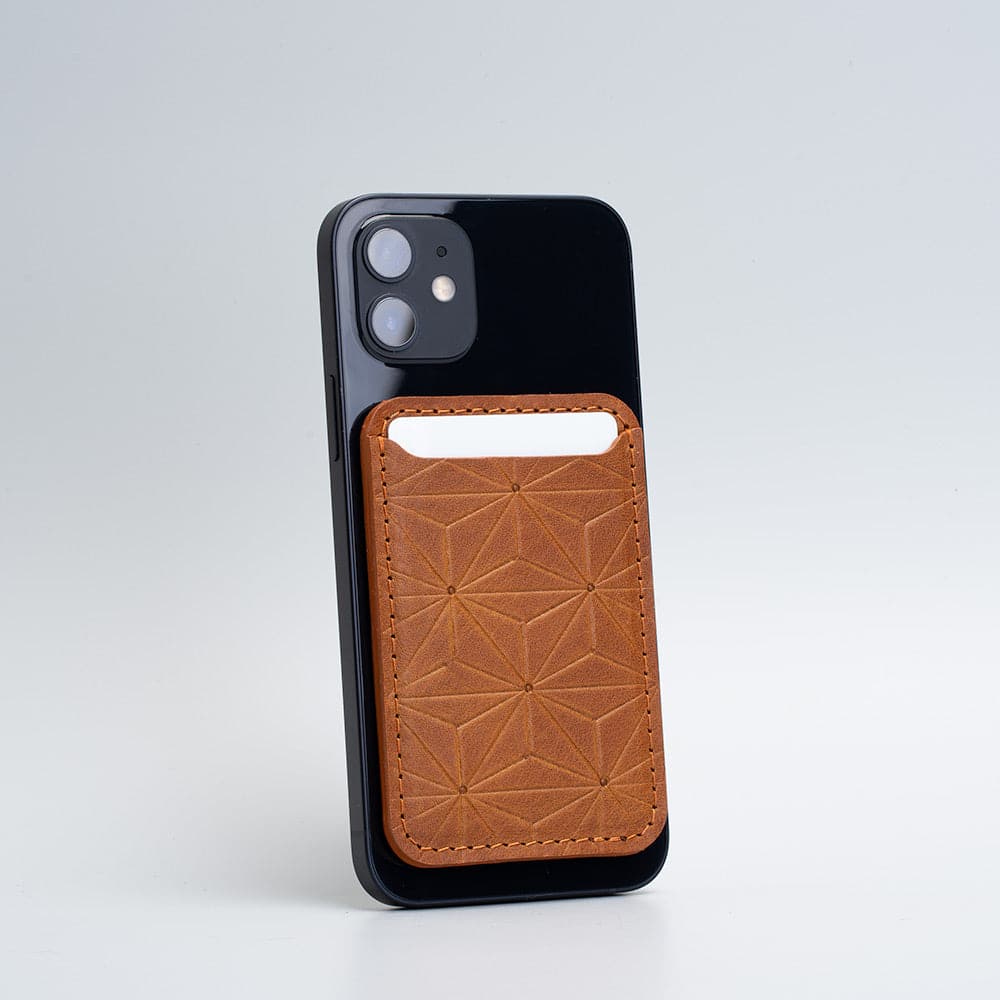 Skórzany portfel MagSafe – wzór Geometric Flower